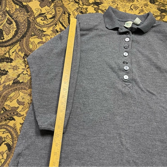 Vtg 90s Basic‎ Editions Woman Gray Polo Long Sleeve Size 18w - Picture 6 of 7